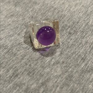 Elegant Purple Stone Ring acrylic Sz 6